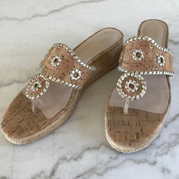 JACKROGERS CORK WEDGE ESPADRILLE SANDAL - Picture 1 of 13
